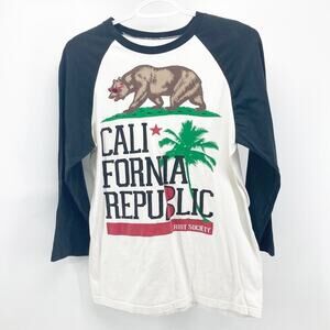 Riot Society California Republic baseball T-shirt bear sunglasses logo unisex